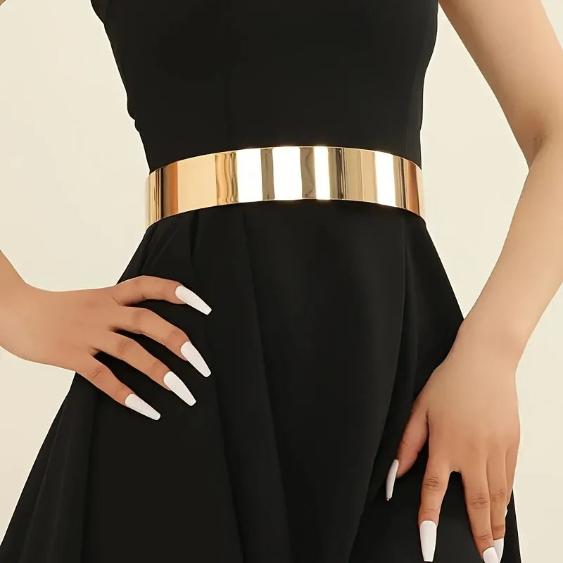 Ceinture Métallique Femme Dorée Élégance Couture, modèle Cléo
