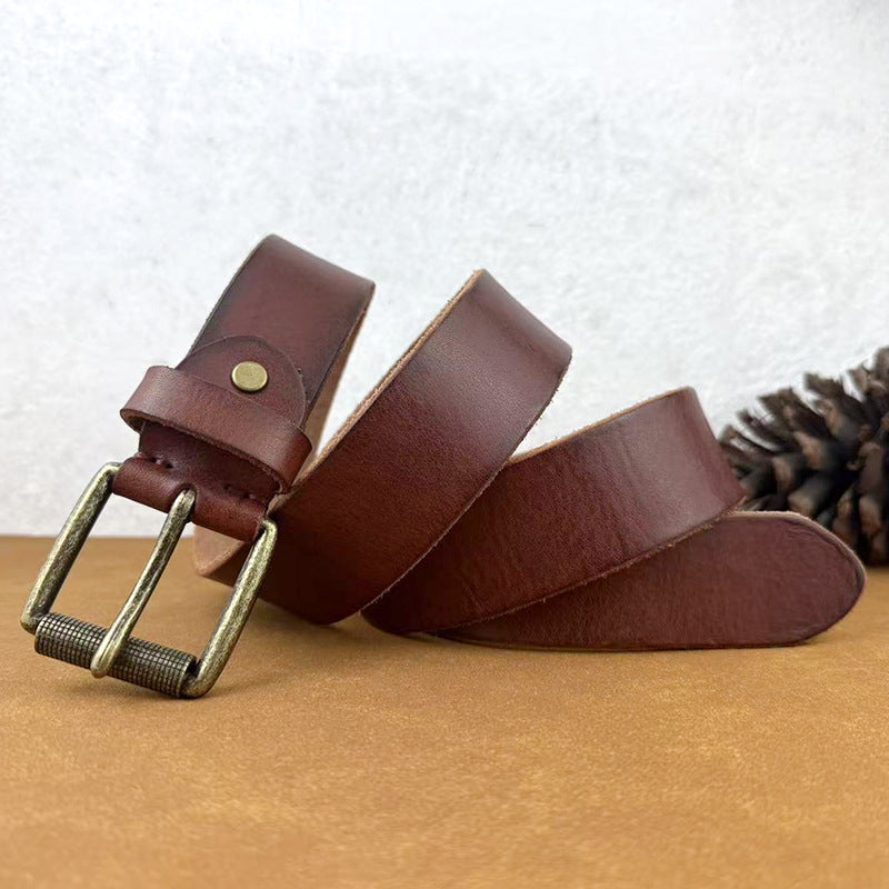 Ceinture en Cuir Rustique pour Homme, modèle Moti