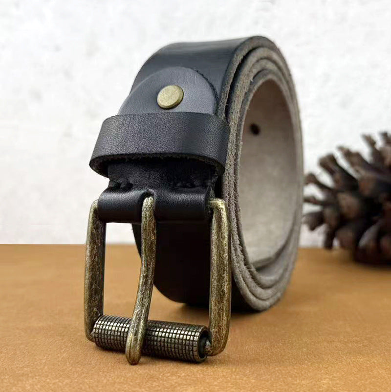 Ceinture en Cuir Rustique pour Homme, modèle Moti