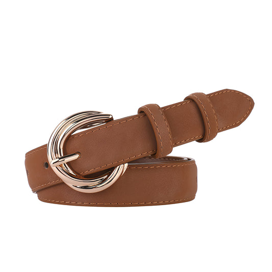 Ceinture en cuir véritable suédé, au style épuré, modèle Maghla