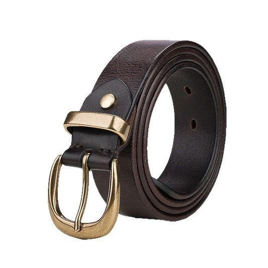 Ceinture Homme en Cuir Pleine Fleur à Boucle Dorée, Modèle Austin