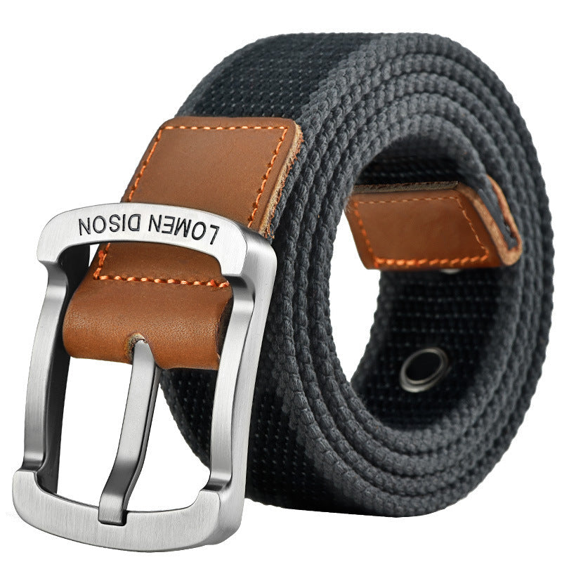 Ceinture homme en toile tressée bicolore, modèle Ringo