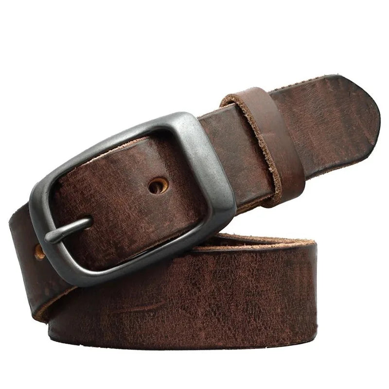 Ceinture pour homme en cuir véritable aspet vintage , modèle Bruno