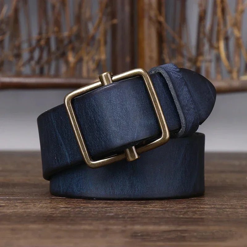 Ceinture cuir homme vintage boucle carrée modèle Edouard - La Boutique de la Ceinture