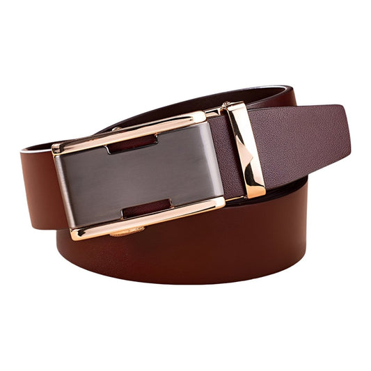 Ceinture de costume en cuir pleine fleur, boucle automatique, pour Homme, modèle Giovanni - La Boutique de la Ceinture