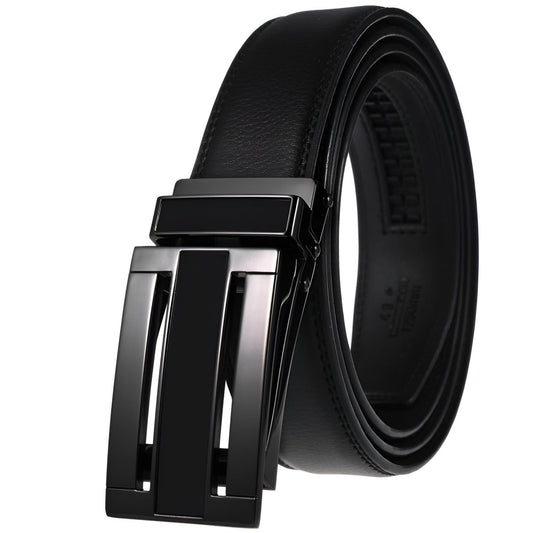 Ceinture de costume en cuir pleine fleur, boucle automatique, pour Homme, modèle Paulin - La Boutique de la Ceinture