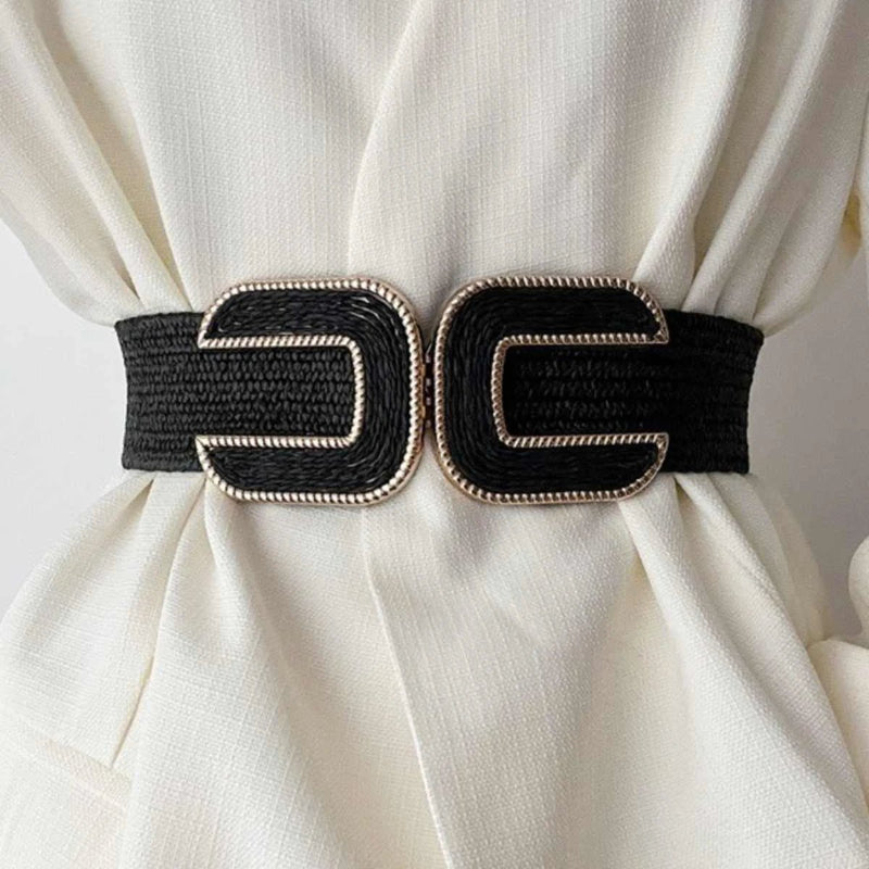 Ceinture Élastique Femme Esprit Raphia Chic, modèle Sol