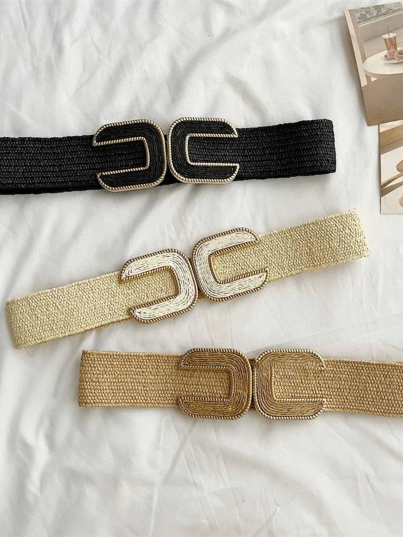 Ceinture Élastique Femme Esprit Raphia Chic, modèle Sol