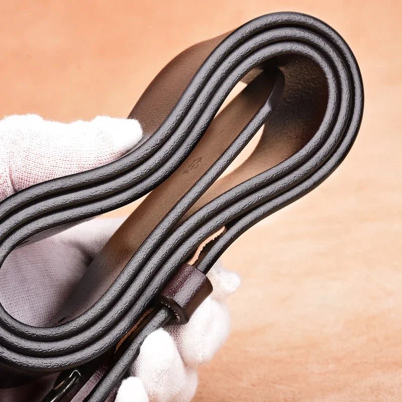 Ceinture en cuir lisse homme boucle ardillon métal brossé, modèle Mario - La Boutique de la Ceinture