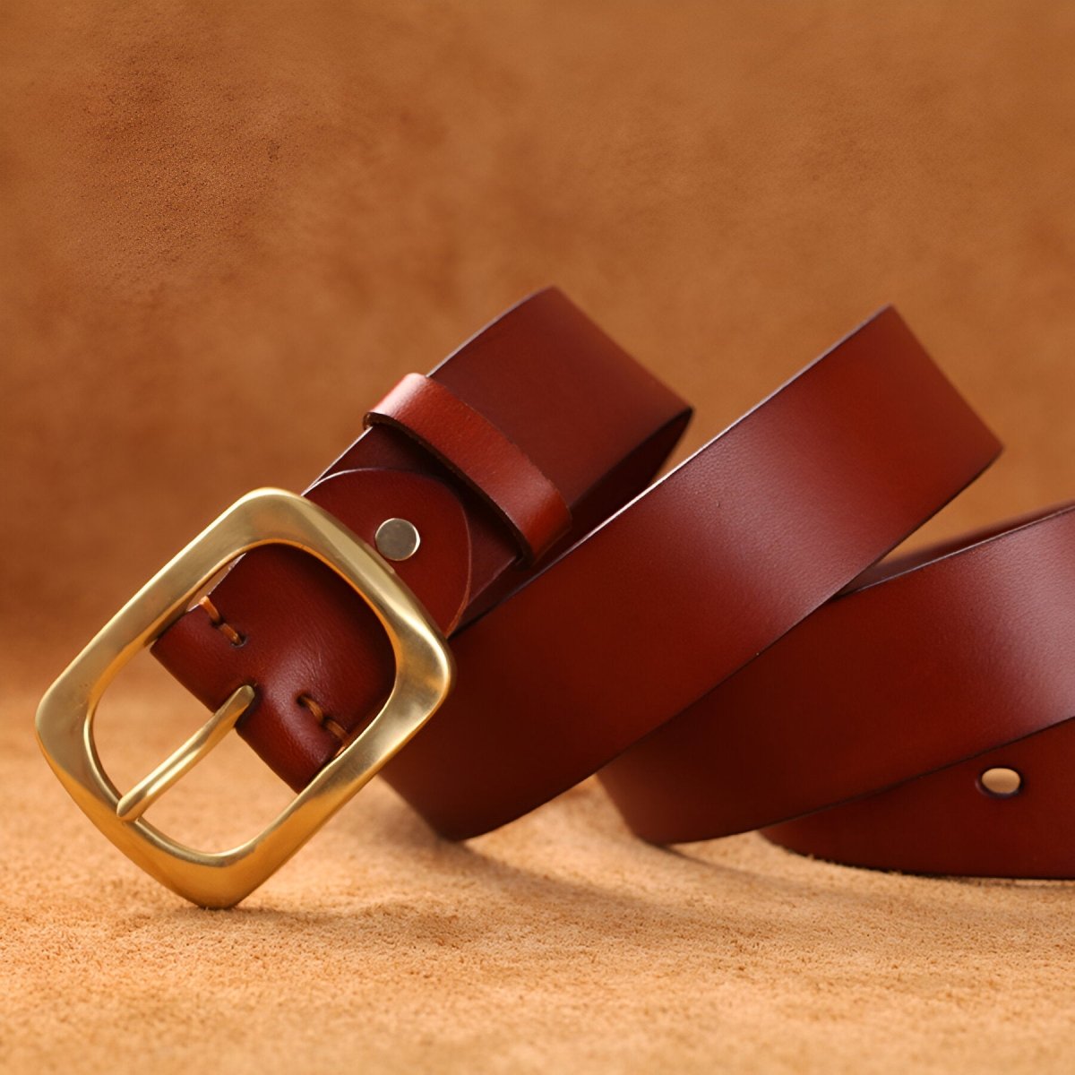 Ceinture en cuir pour homme, boucle laiton hypoallergénique, modèle Mathis - La Boutique de la Ceinture