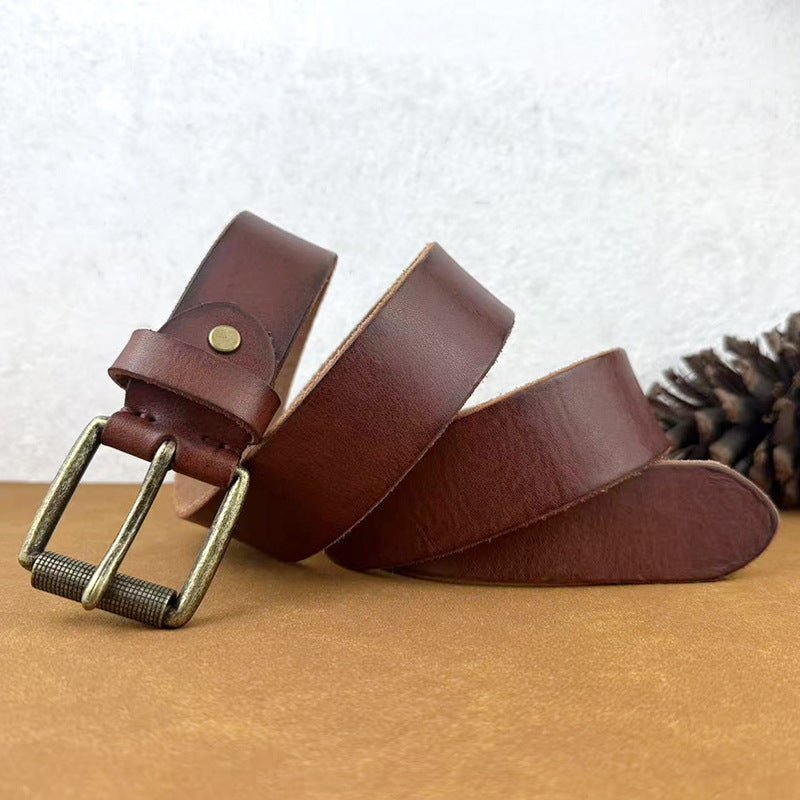 Ceinture en Cuir Rustique pour Homme, modèle Moti