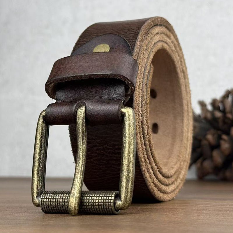 Ceinture en Cuir Rustique pour Homme, modèle Moti - La Boutique de la Ceinture