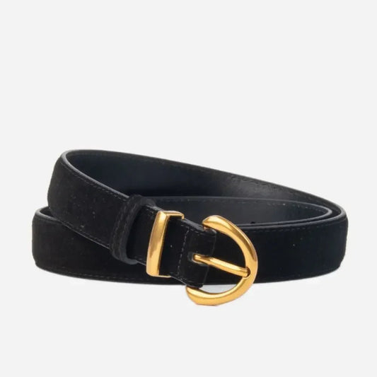 Ceinture en Cuir Suédé Boucle Dorée , modèle Marinella - La Boutique de la Ceinture