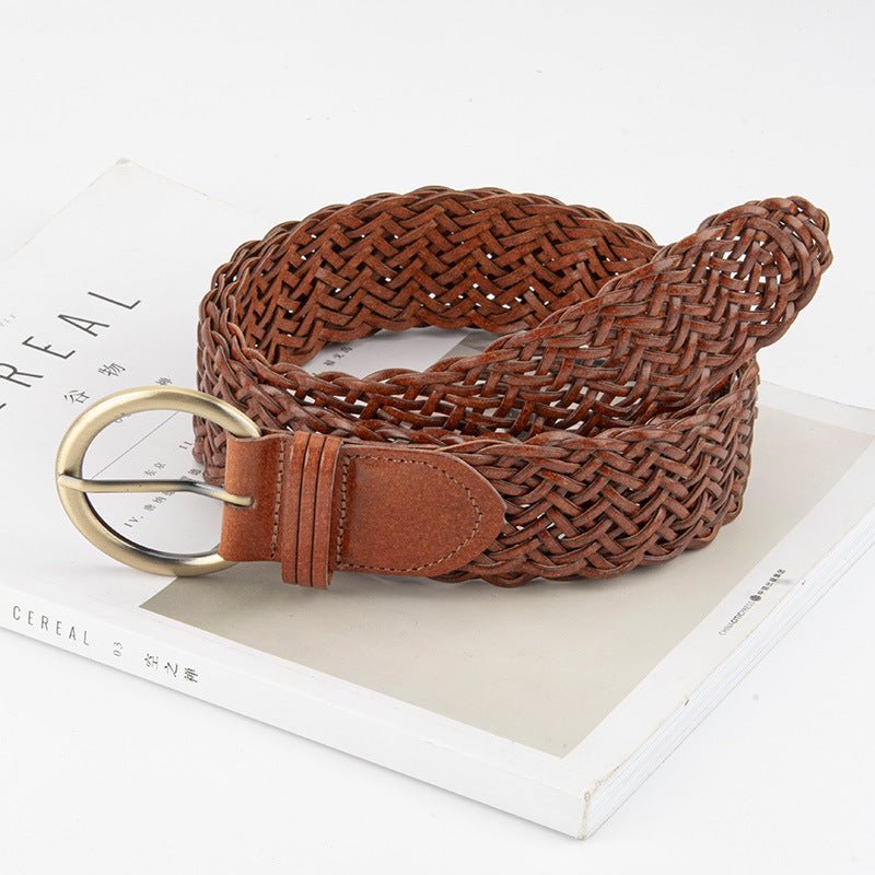 Ceinture en cuir tressé, modèle Lola - La Boutique de la Ceinture
