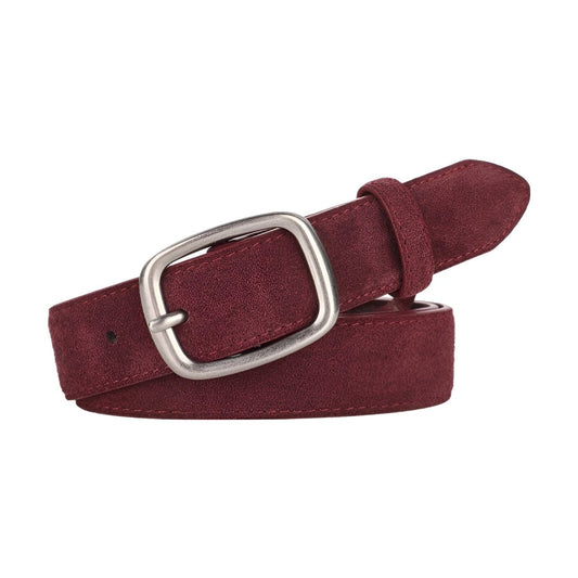 Ceinture en cuir véritable suédé, au look polyvalent, modèle Émilie - La Boutique de la Ceinture