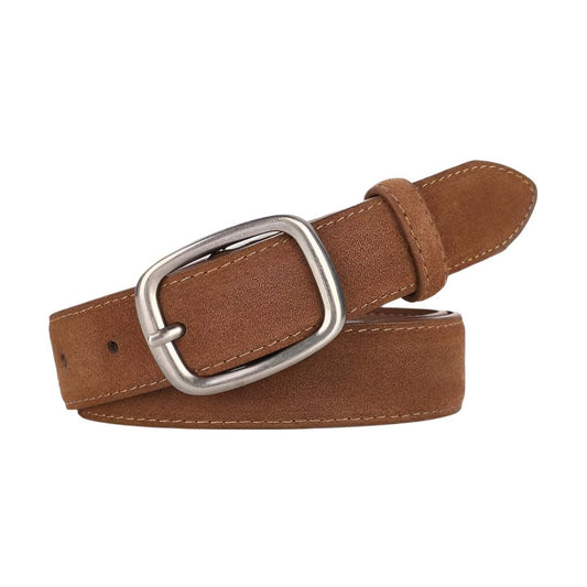 Ceinture en cuir véritable suédé, au look polyvalent, modèle Émilie - La Boutique de la Ceinture