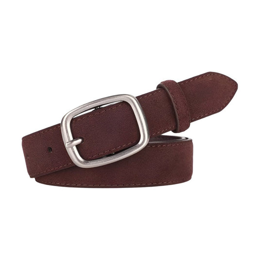 Ceinture en cuir véritable suédé, au look polyvalent, modèle Émilie - La Boutique de la Ceinture
