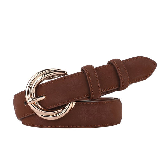 Ceinture en cuir véritable suédé, au style épuré, modèle Maghla - La Boutique de la Ceinture