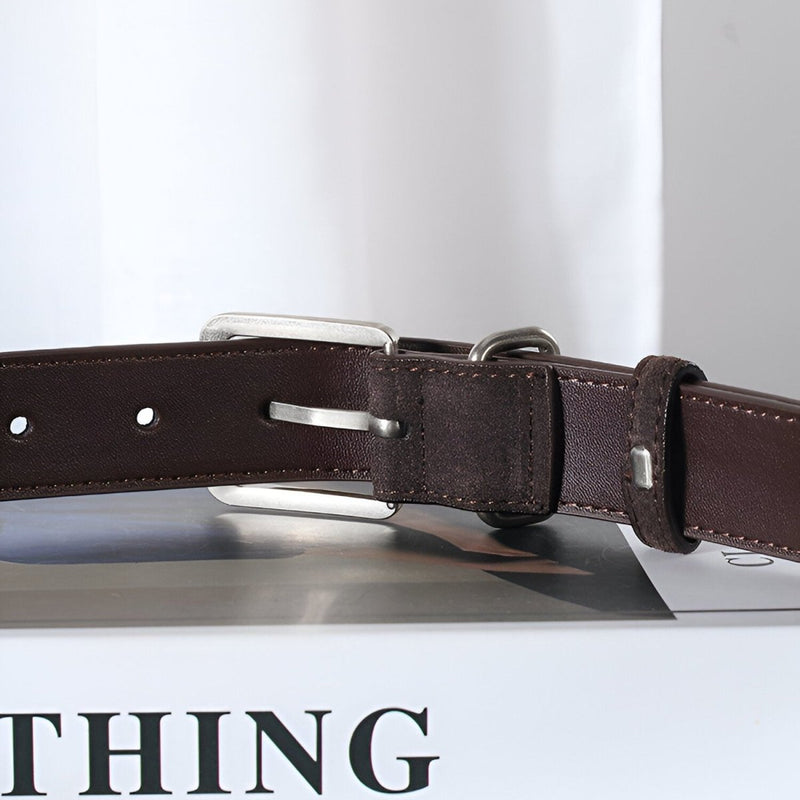 Ceinture en cuir véritable suédé, au style populaire, mixte, modèle Taskan