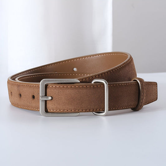 Ceinture en cuir véritable suédé, au style populaire, mixte, modèle Taskan - La Boutique de la Ceinture