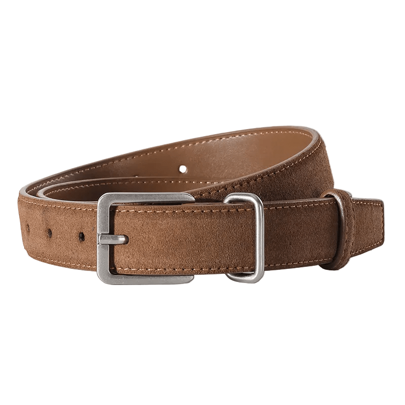 Ceinture en cuir véritable suédé, au style populaire, mixte, modèle Taskan - La Boutique de la Ceinture
