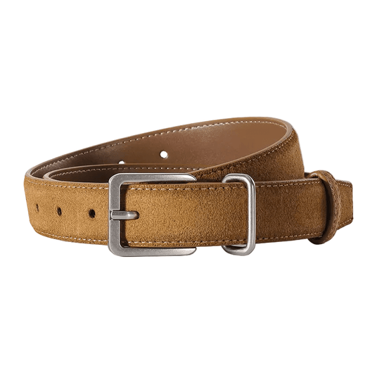 Ceinture en cuir véritable suédé, au style populaire, mixte, modèle Taskan - La Boutique de la Ceinture