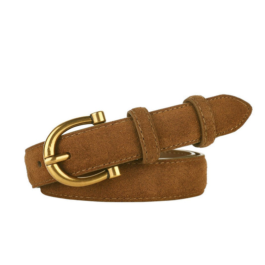 Ceinture en cuir véritable suédé, simple et chic, modèle Pénélope - La Boutique de la Ceinture