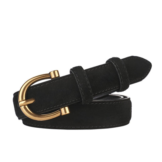 Ceinture en cuir véritable suédé, simple et chic, modèle Pénélope - La Boutique de la Ceinture