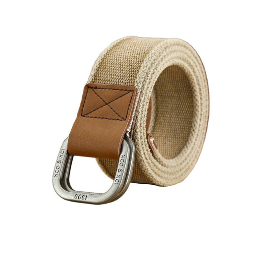 Ceinture en toile homme à boucle double D, modèle Mauricio - La Boutique de la Ceinture