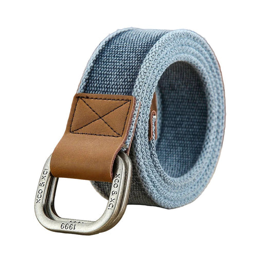 Ceinture en toile homme à boucle double D, modèle Mauricio - La Boutique de la Ceinture