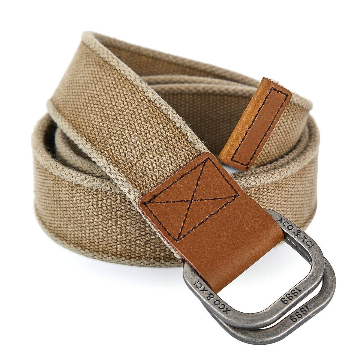 Ceinture en toile homme à boucle double D, modèle Mauricio - La Boutique de la Ceinture