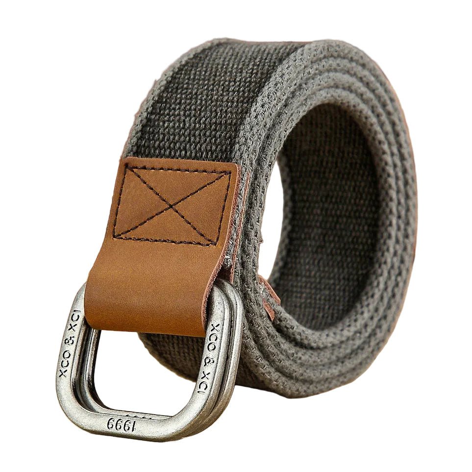 Ceinture en toile homme à boucle double D, modèle Mauricio - La Boutique de la Ceinture