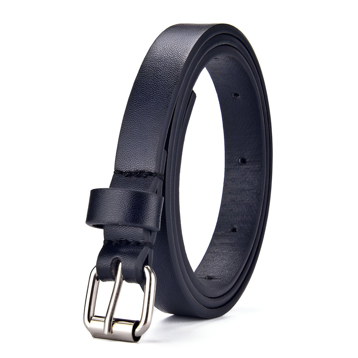 Ceinture enfant ajustable pour fille ou garçon en simili vegan, boucle argentée, modèle Timy - La Boutique de la Ceinture