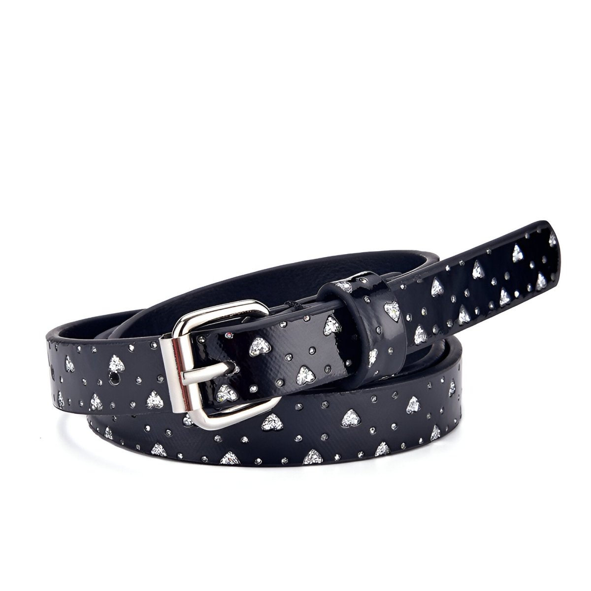 Ceinture enfant ajustable pour fille ou garçon en simili vegan, boucle argentée, modèle Timy - La Boutique de la Ceinture