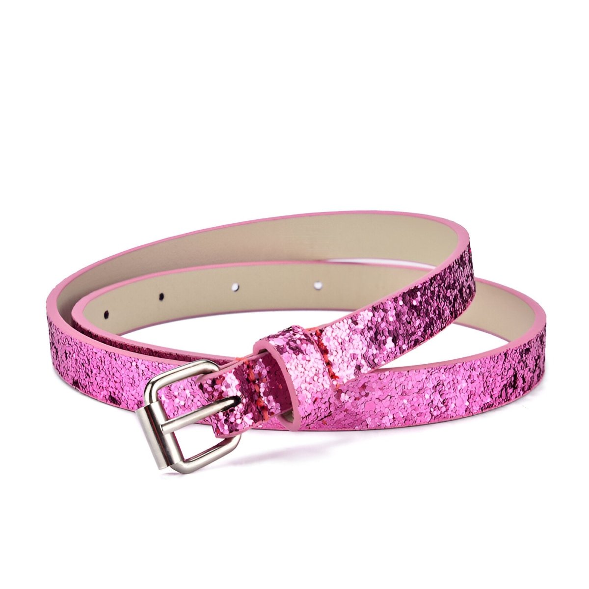 Ceinture enfant ajustable pour fille ou garçon en simili vegan, boucle argentée, modèle Timy - La Boutique de la Ceinture