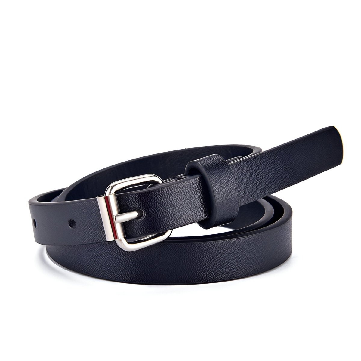 Ceinture enfant ajustable pour fille ou garçon en simili vegan, boucle argentée, modèle Timy - La Boutique de la Ceinture