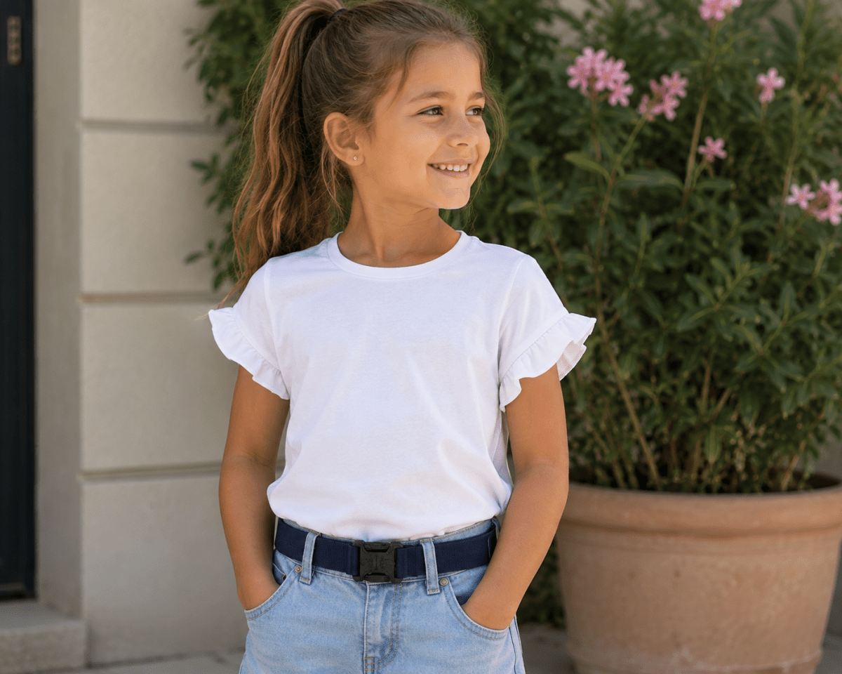 Ceinture Enfant en Toile Réglable avec Boucle à Clip, Modèle Milo - La Boutique de la Ceinture