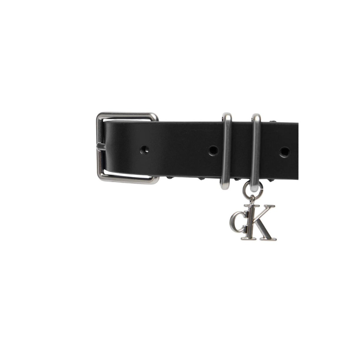 Ceinture Femme Calvin Klein Monogram Charm Keeper Belt Noir - La Boutique de la Ceinture