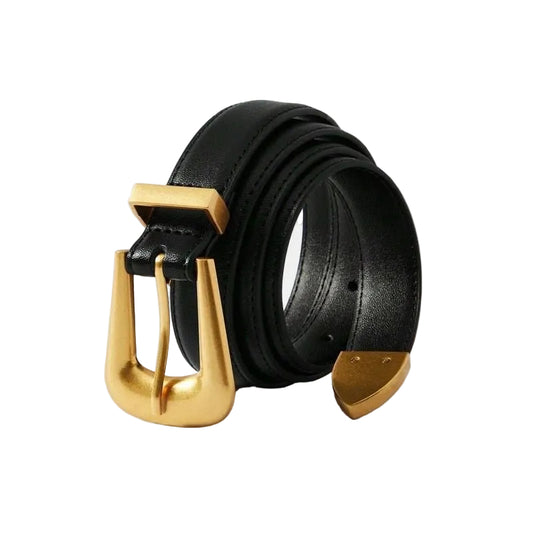 Ceinture Femme en Cuir Véritable avec Boucle Dorée , Modèle Alba - La Boutique de la Ceinture