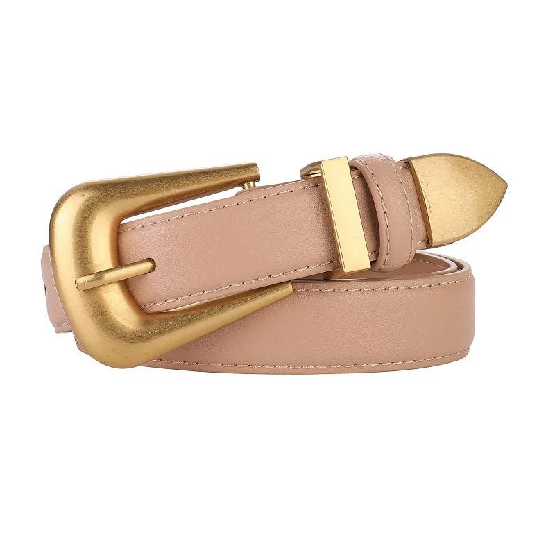Ceinture Femme en Cuir Véritable avec Boucle Dorée , Modèle Alba - La Boutique de la Ceinture