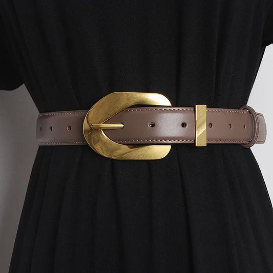 Ceinture Femme Vintage en Cuir Véritable, Modèle Giulia - La Boutique de la Ceinture