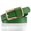 Ceinture fine colorée boucle rectangulaire dorée, modèle Bianca - La Boutique de la Ceinture