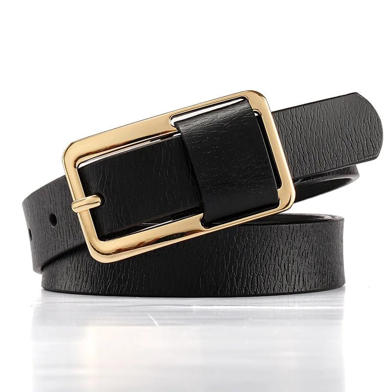 Ceinture fine colorée boucle rectangulaire dorée, modèle Bianca - La Boutique de la Ceinture