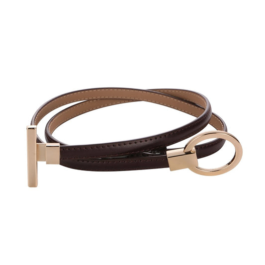 Ceinture fine femme boucle ronde dorée - La Boutique de la Ceinture