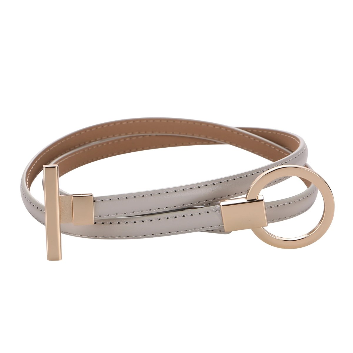 Ceinture fine femme boucle ronde dorée - La Boutique de la Ceinture