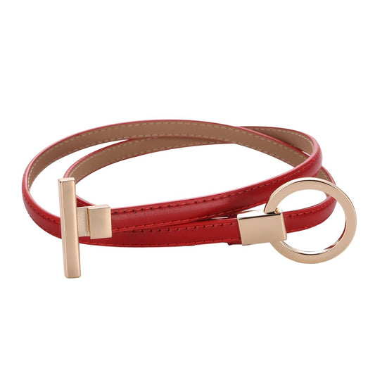 Ceinture fine femme boucle ronde dorée - La Boutique de la Ceinture