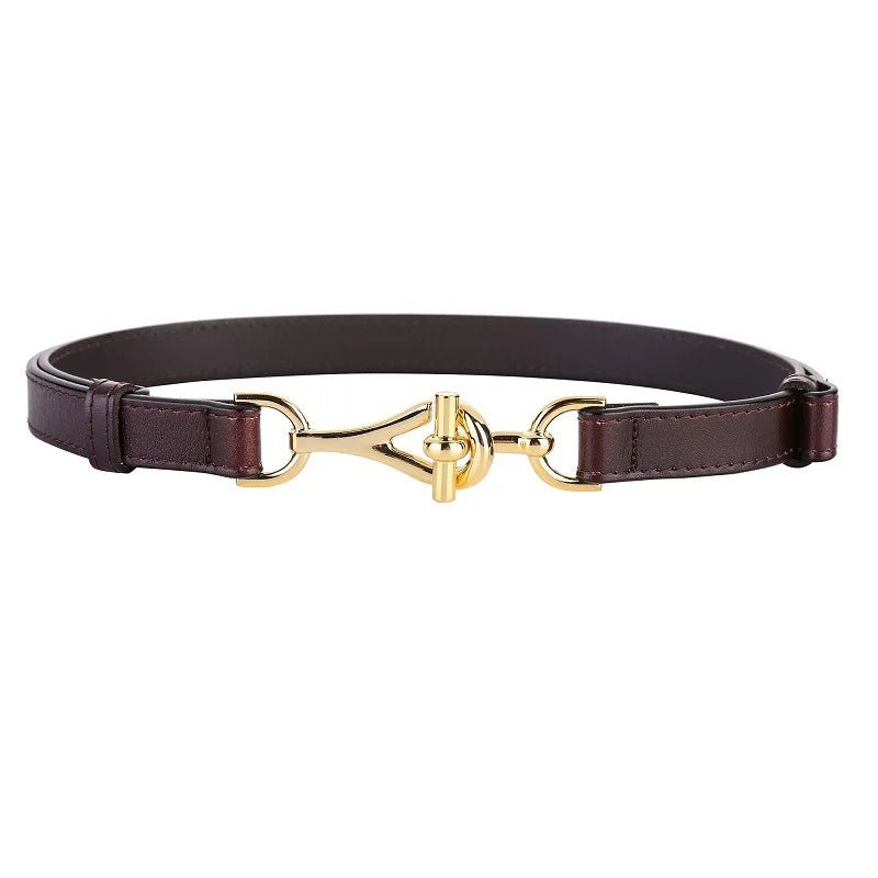 Ceinture Fine Femme en Cuir Véritable à Boucle Dorée, Modèle Cléa