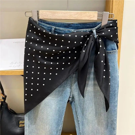 Ceinture Foulard Femme à Pois Élégance Parisienne, modèle Sophie - La Boutique de la Ceinture