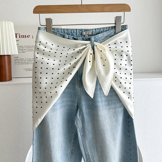 Ceinture Foulard Femme à Pois Élégance Parisienne, modèle Sophie - La Boutique de la Ceinture