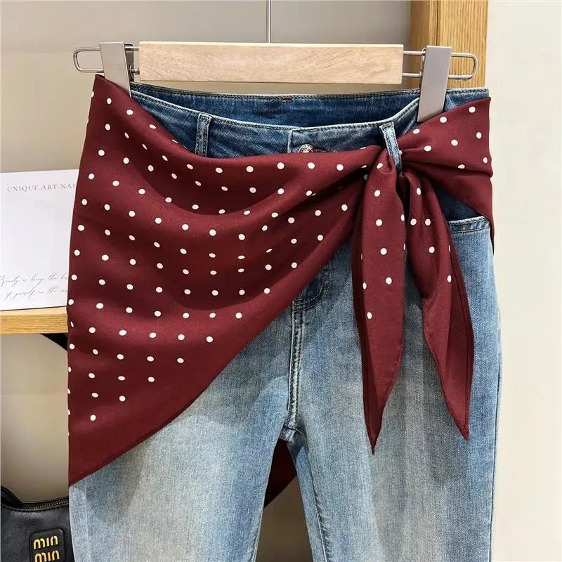 Ceinture Foulard Femme à Pois Élégance Parisienne, modèle Sophie - La Boutique de la Ceinture